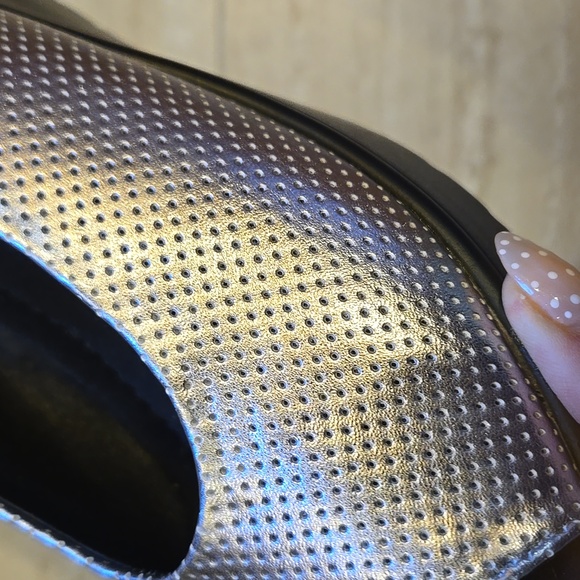 STEVEN by Steve Madden Babelle Metallic Silver Peep Toe Ankle Strap Wedges - Picture 4 of 10